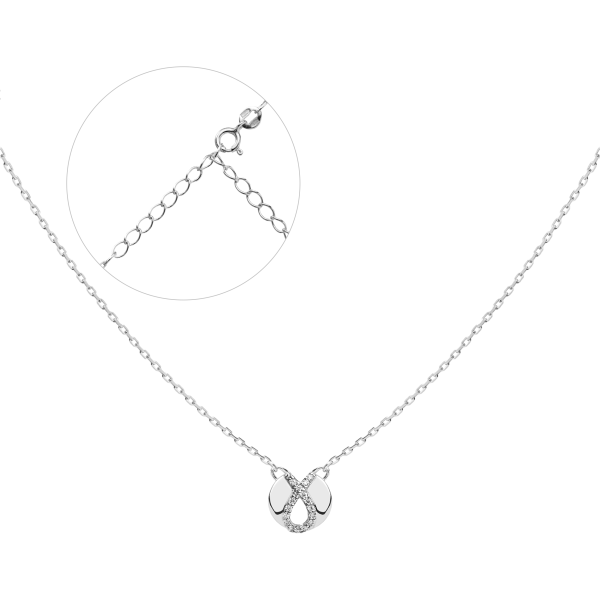 Кольє срібне родоване з фіанітами 809/1