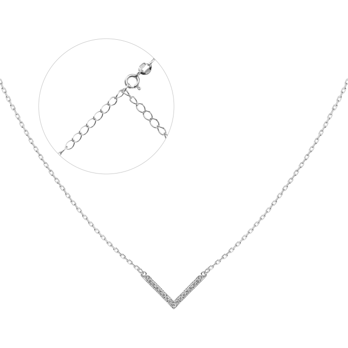Кольє срібне родоване з фіанітами 653/1