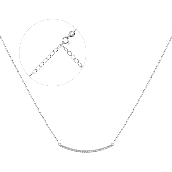 Кольє срібне родоване з фіанітами 717/1