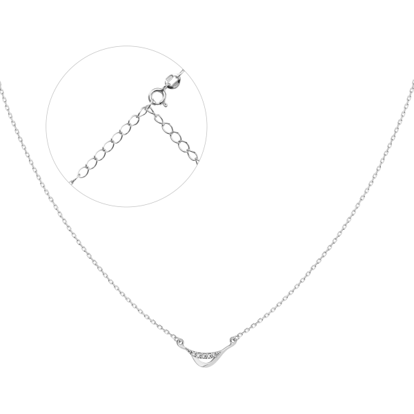 Кольє срібне родоване з фіанітами 1015/1