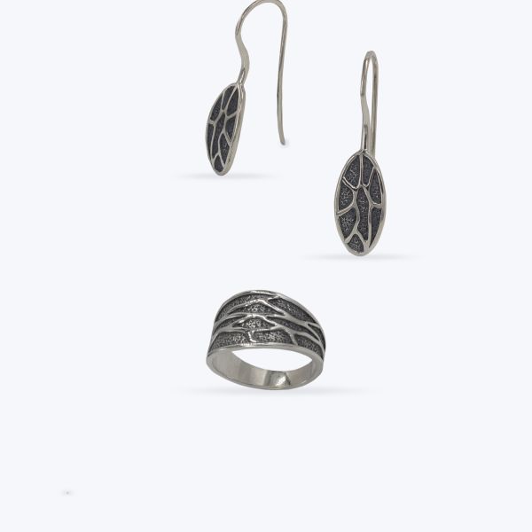 Комплект срібний з чорнінням 834