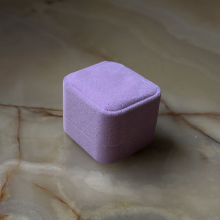 Оксамитова коробочка для каблучок рожева