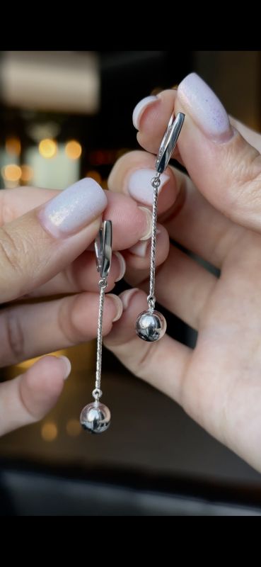 Сережки срібні родовані з кульками 1041