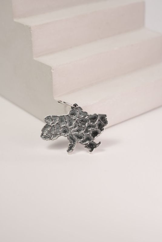 Серебряный кулон "Украина" черненый  1026