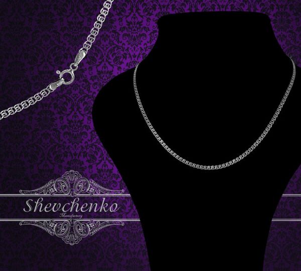 Срібний ланцюг "Love" Л-40 родований