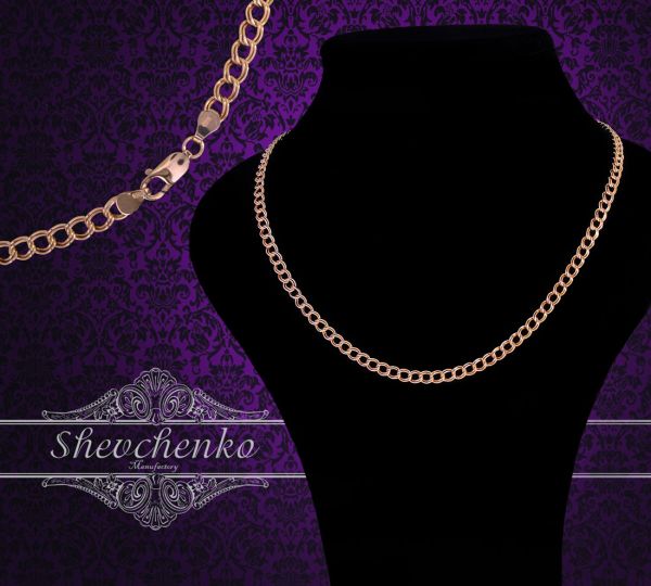 Срібний ланцюг "Паралель" ПЛ-60 позолочений
