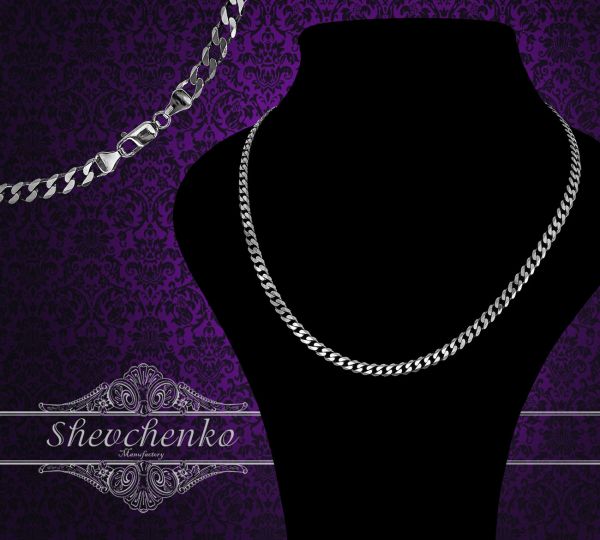 Срібний ланцюг "Панцир" Пч-70 чернена