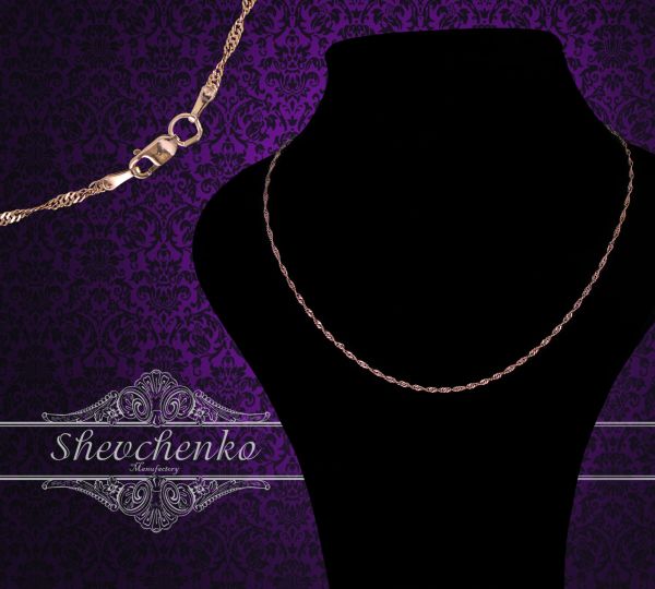 Срібний ланцюг "Cінгапур" С-35 позолочений